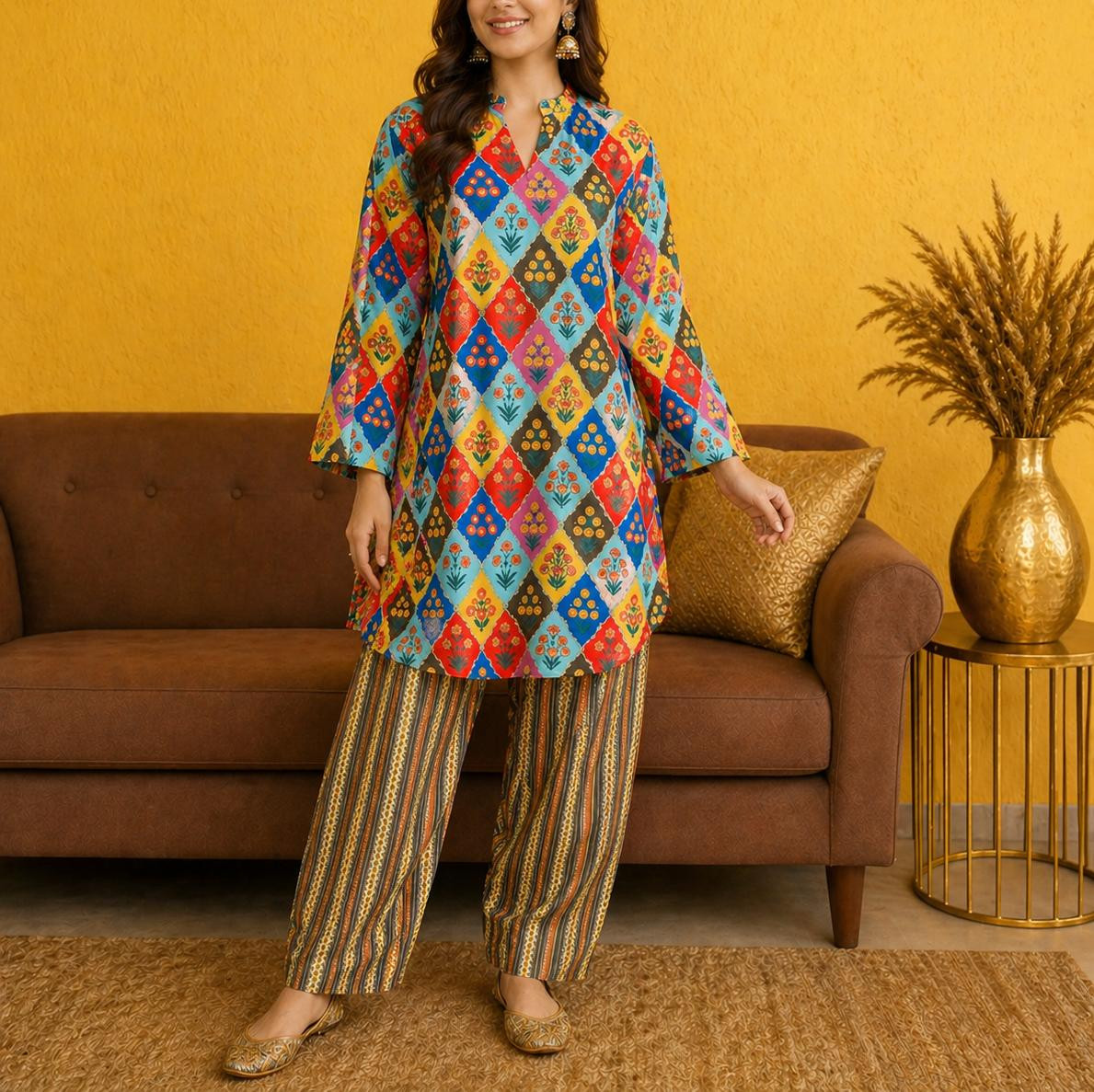 2PC Cotton Printed Co-Ord Set