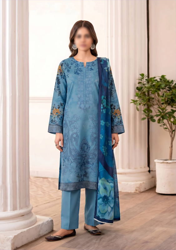FANTAK RUBY Vol.308 Digital Print Premium Lawn Embroidered 3Pcs Unstitched Suit