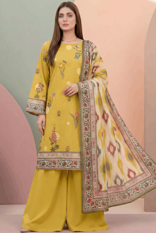 FANTAK LUSH VOL 321 DIGITAL PRINT PREMIUM LAWN 3PCS BRANDED UNSTITCHED SUIT