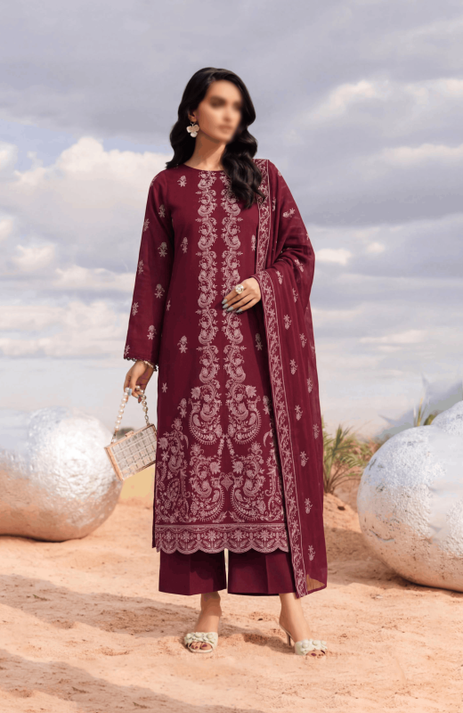 FANATK POLKI Vol 224 Luxury Slub Lawn Embroidered 3PC Suit