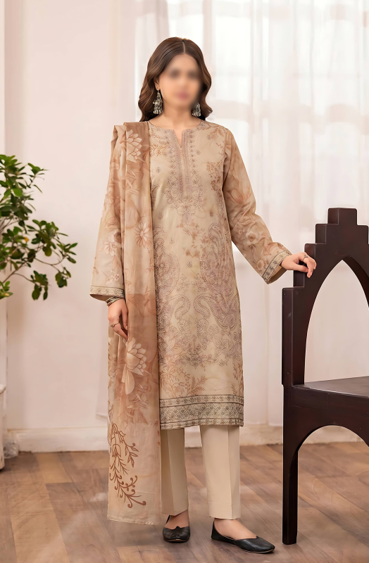 FANTAK RUBY Vol.308 Digital Print Premium Lawn Embroidered 3Pcs Unstitched Suit