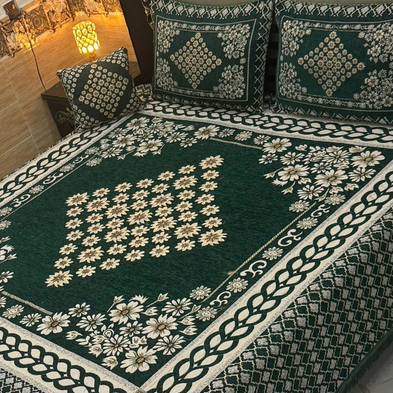 Velvet Jacquard Bedsheet Set (4PC) – King Size