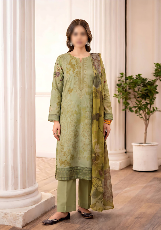 FANTAK RUBY Vol.308 Digital Print Premium Lawn Embroidered 3Pcs Unstitched Suit