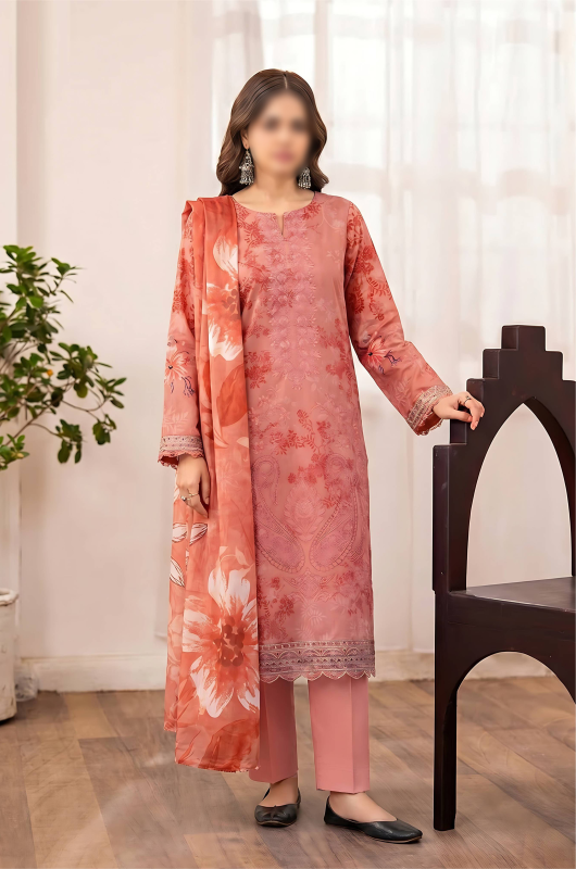 FANTAK RUBY Vol.308 Digital Print Premium Lawn Embroidered 3Pcs Unstitched Suit