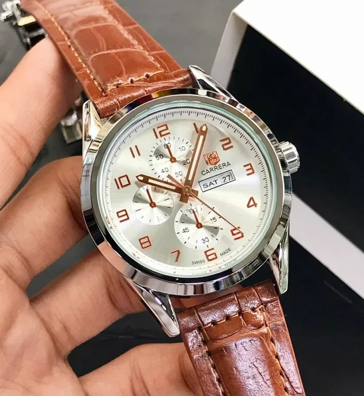 Men’s Chronograph-Style Quartz Watch with Day & Date