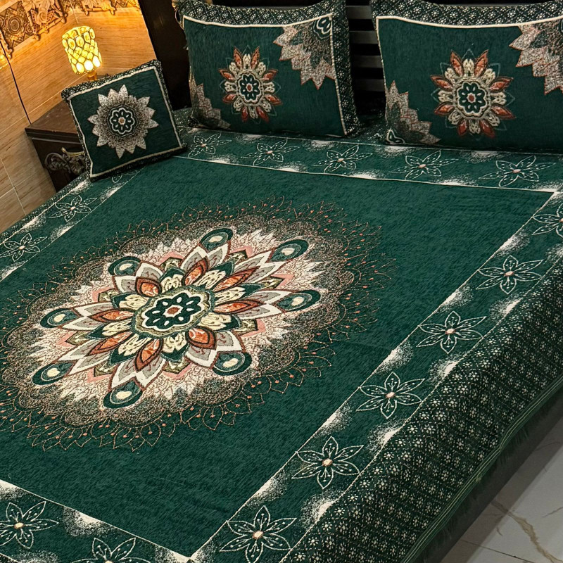 Velvet Jacquard Bedsheet Set (4PC) – King Size