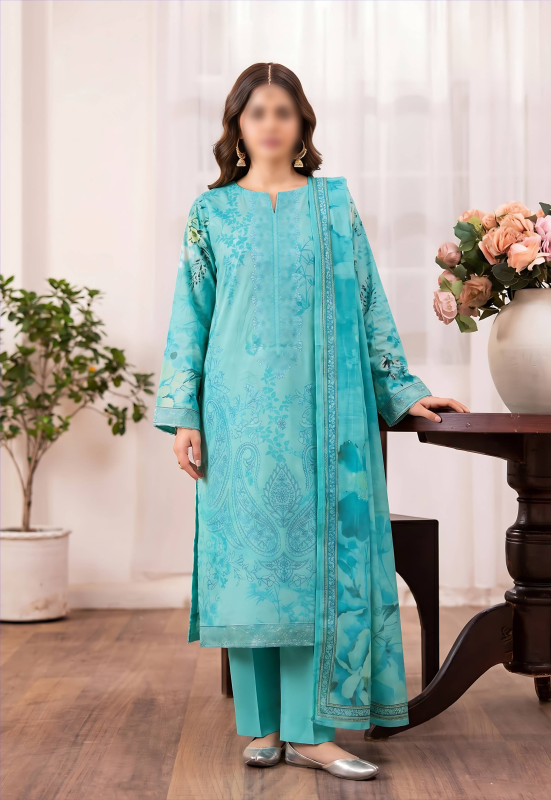FANTAK RUBY Vol.308 Digital Print Premium Lawn Embroidered 3Pcs Unstitched Suit
