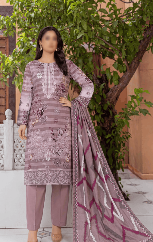 FANTAK FLOSSY FINCH Vol.161 Digital Print Fancy Slub Lawn Embroidered Unstitched 3Pcs Suit
