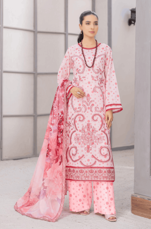 FANTAK BINDI VOL 193 DIGITAL PRINT PREMIUM LAWN EMBROIDERED UNSTICHTED 3PCS SUIT