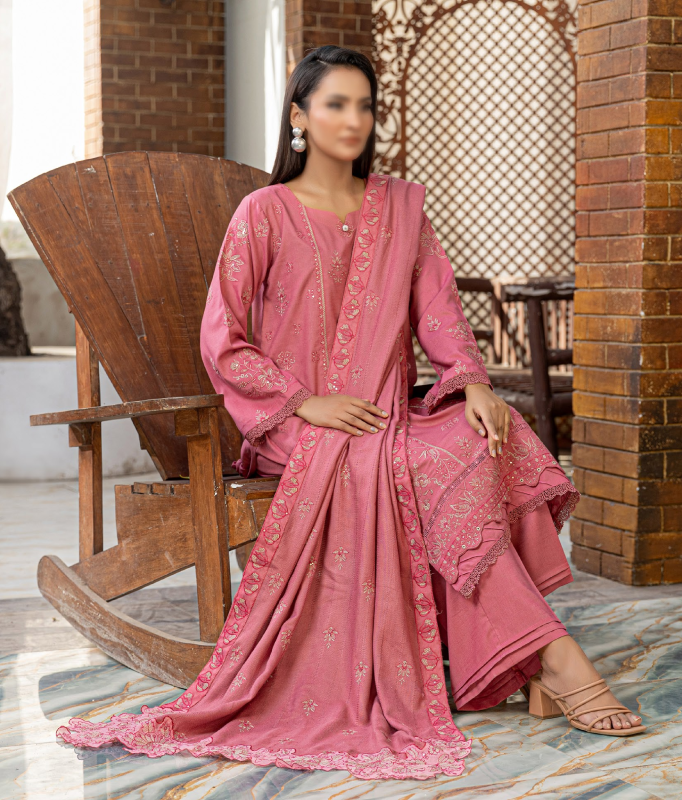 Fantak — SIGNATURE Vol.01 | 3 Piece Luxury Slub Peach Embroidered Suit