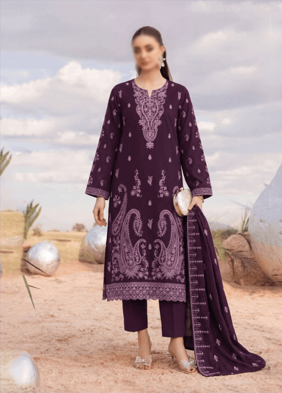 FANATK POLKI Vol 224 Luxury Slub Lawn Embroidered 3PC Suit