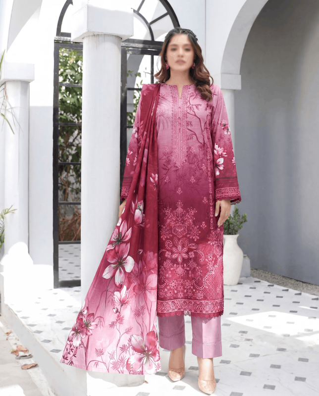 FANTAK AURA VOL 194 DIGITAL PRINT SLUB LAWN UNSTITCHED 3PCS SUIT