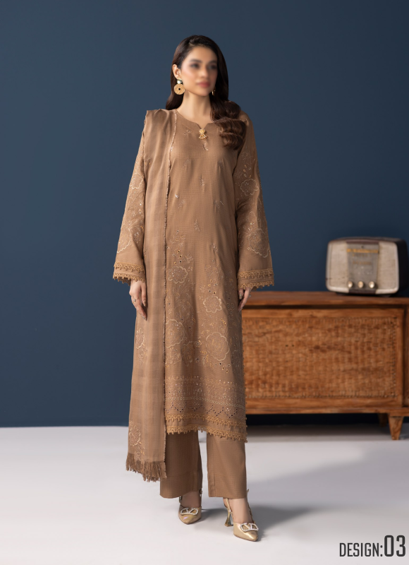Fantak — ZIMAL Vol.01 | 3 Piece Luxury Peach Mono Zari Embroidered Suit