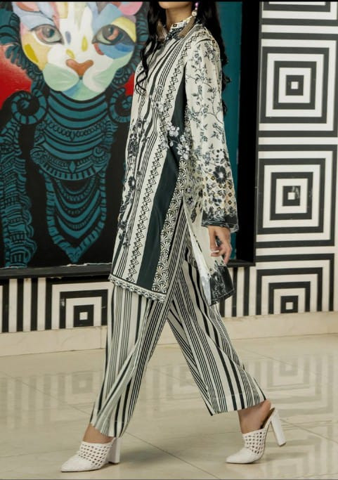 MONOCHROME ELITE | 2Pc Stitched Premium Grip Printed Suit