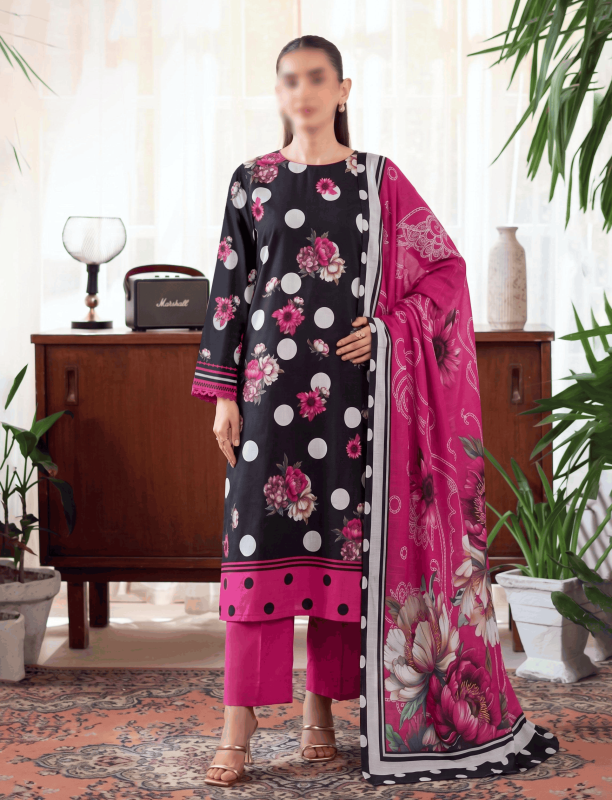 FANTAK FLORAL DOTS VOL 183 DIGITAL PRINT PREMIUM LAWN 3PCS UNSTITCHED SUIT