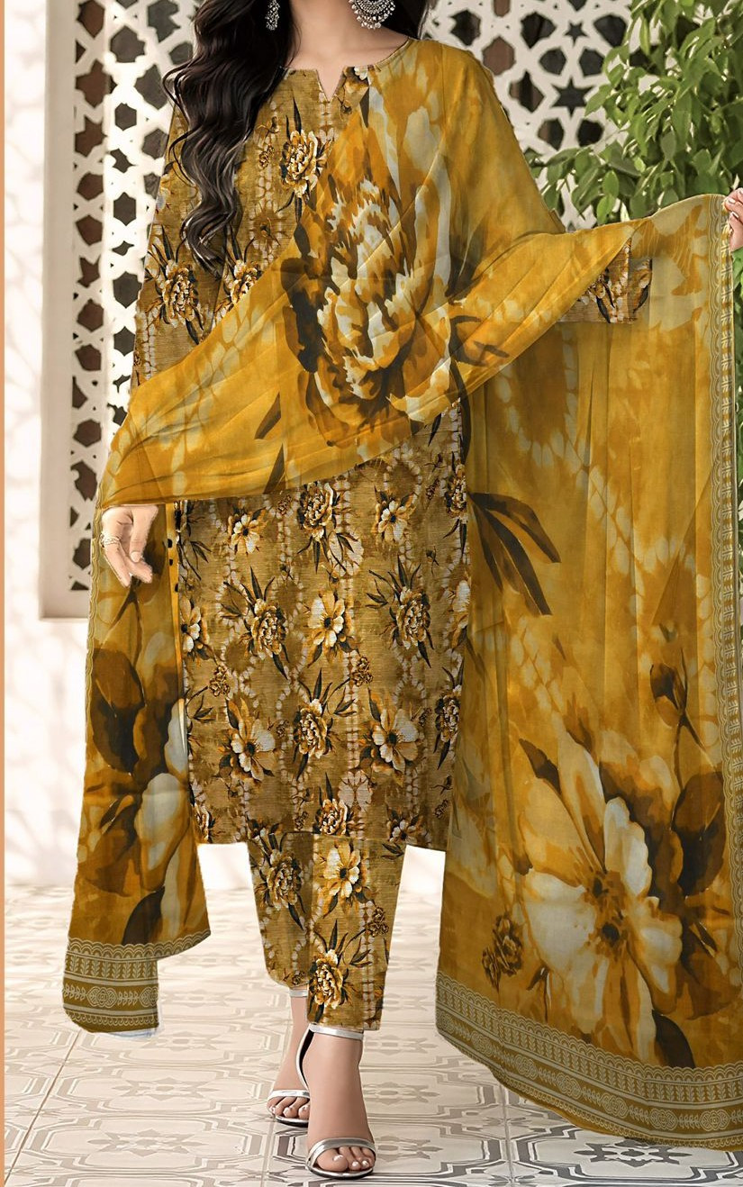 Sapphire | RPL Digital Lawn Bana Dora 3Pcs Suit – Printed Shirt with Voil Dupatta