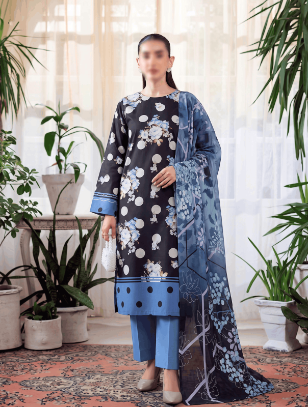 FANTAK FLORAL DOTS VOL 183 DIGITAL PRINT PREMIUM LAWN 3PCS UNSTITCHED SUIT