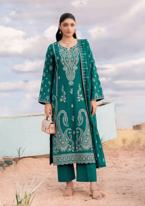 FANATK POLKI Vol 224 Luxury Slub Lawn Embroidered 3PC Suit