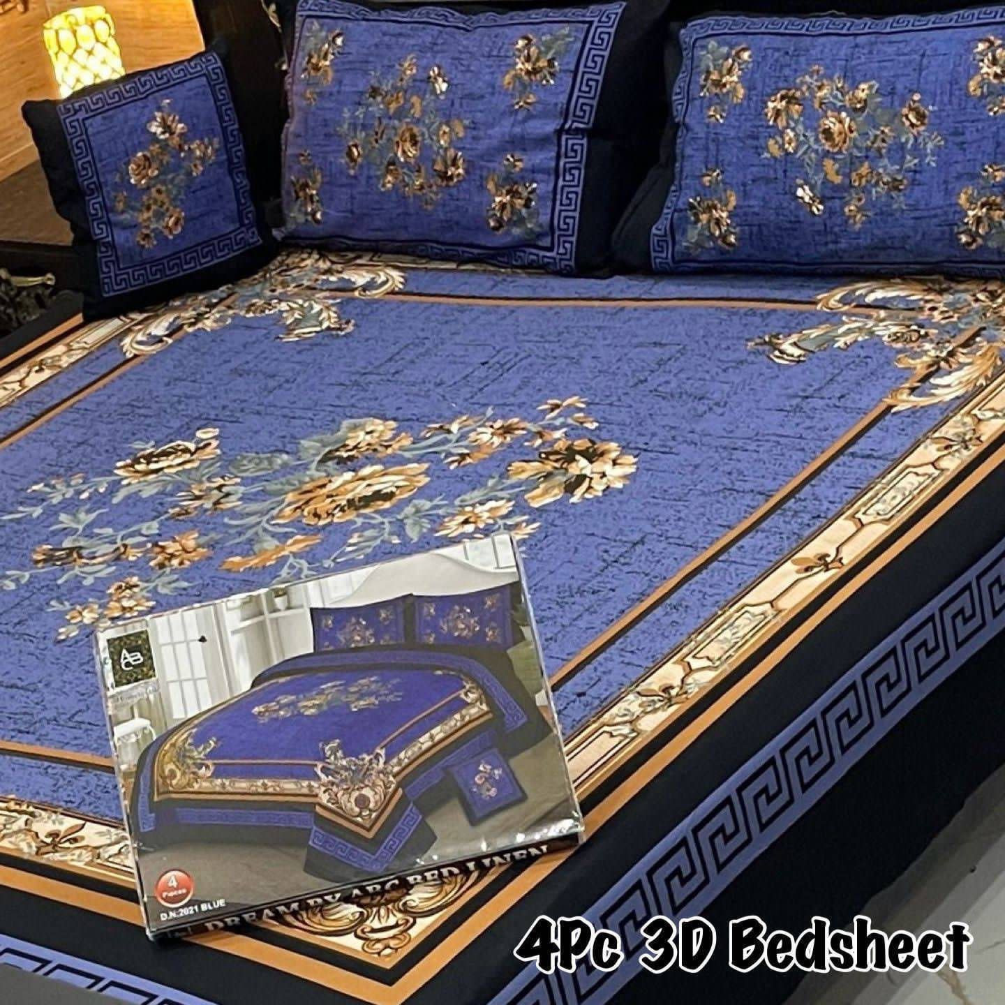 3D Panel Bedsheet Set (4PC) – King Size