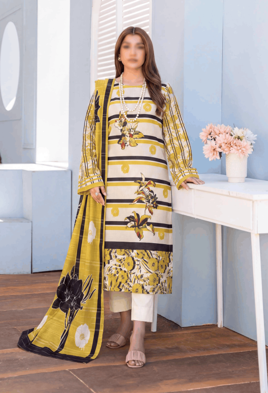 Fantak GULNAR Vol .154 Digital Print Fancy Slub Lawn Unstitched 3PC Suit
