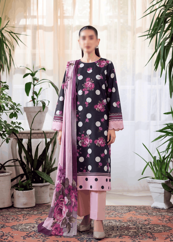 FANTAK FLORAL DOTS VOL 183 DIGITAL PRINT PREMIUM LAWN 3PCS UNSTITCHED SUIT