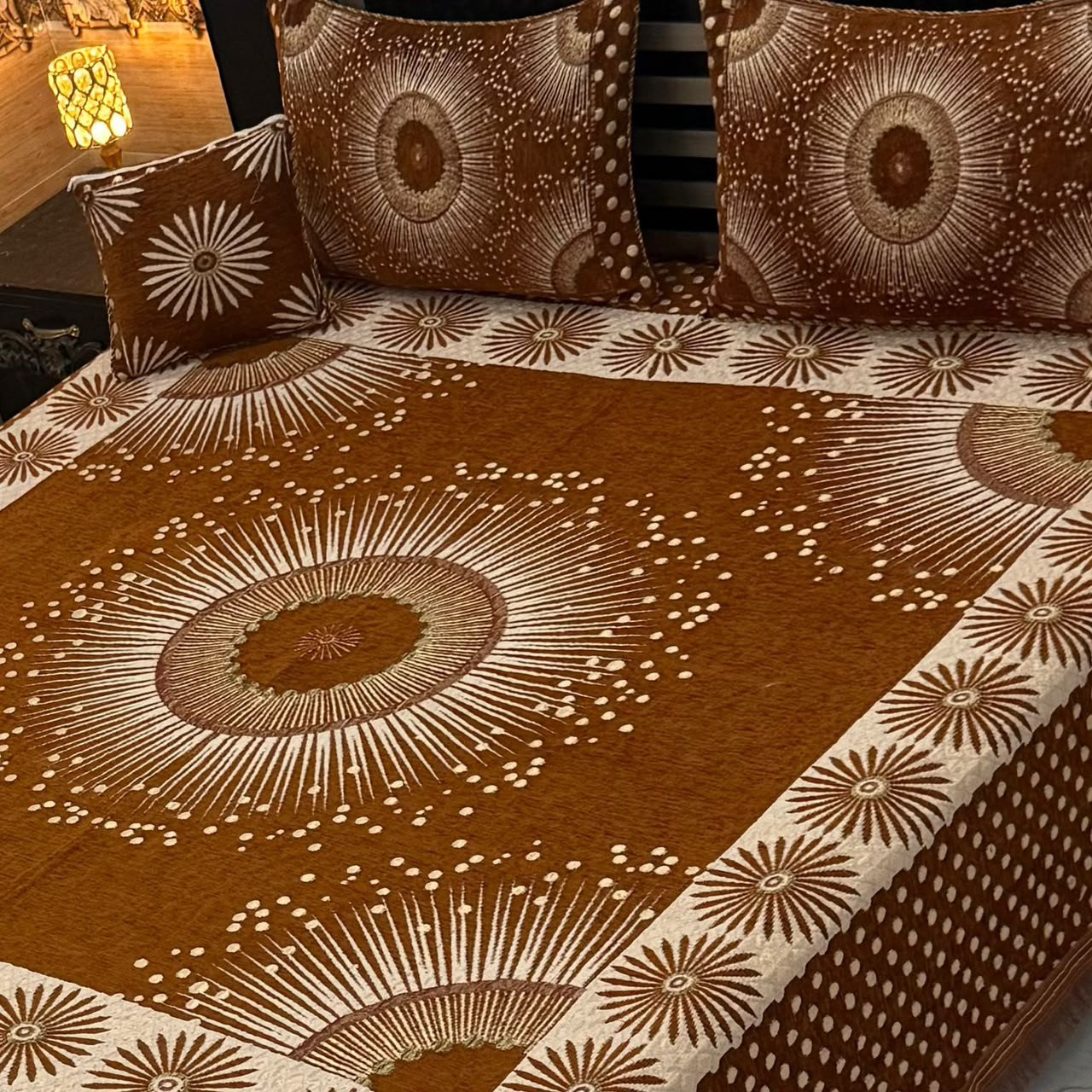 Velvet Jacquard Bedsheet Set (4PC) – King Size