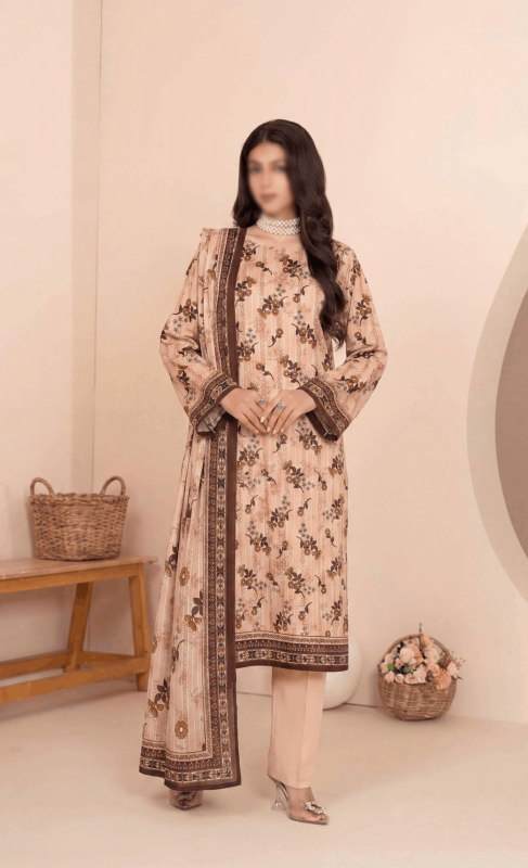 FANTAK Glow Vol 301 Digital Print Premium Lawn unstitched 3Pcs Suit