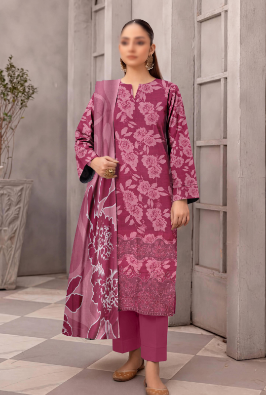 FANTAK ZYNC Vol 138 Digital Print Slub Lawn Embroidered 3Pcs Unstitched Suit
