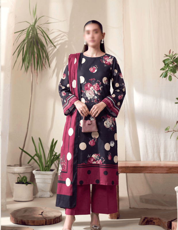 FANTAK FLORAL DOTS VOL 183 DIGITAL PRINT PREMIUM LAWN 3PCS UNSTITCHED SUIT