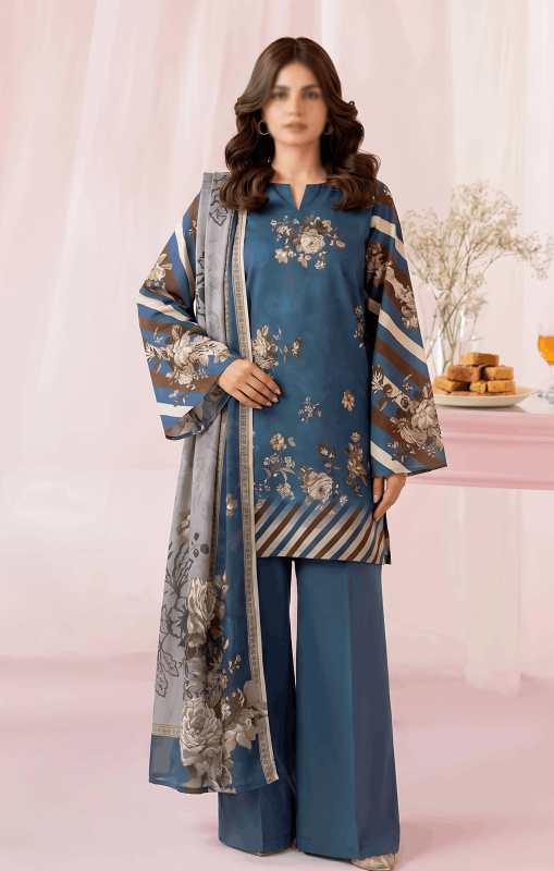 FANTAK EMERALD VOL 312 DIGITAL PRINT PREMIUM LAWN BRANDED 3PCS UNSTITCHED SUIT