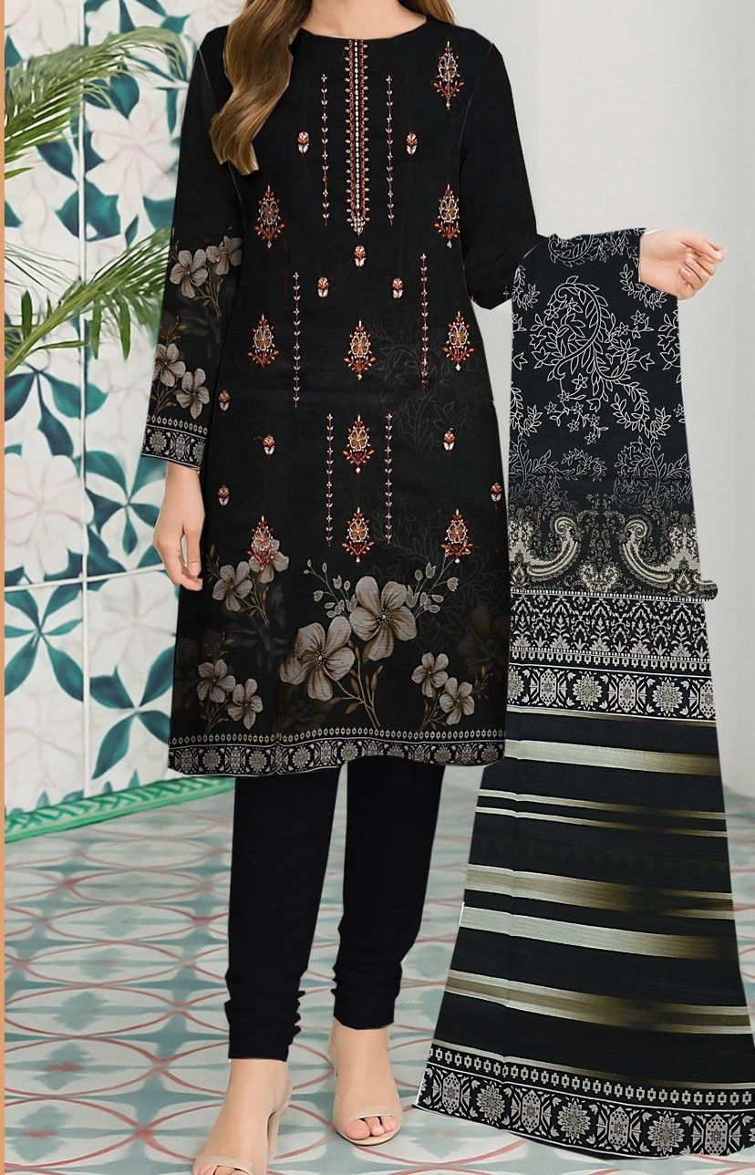 Bareeze | RPL Digital Lawn Bana Dora 3Pcs Suit – Embroidered Double Head Shirt