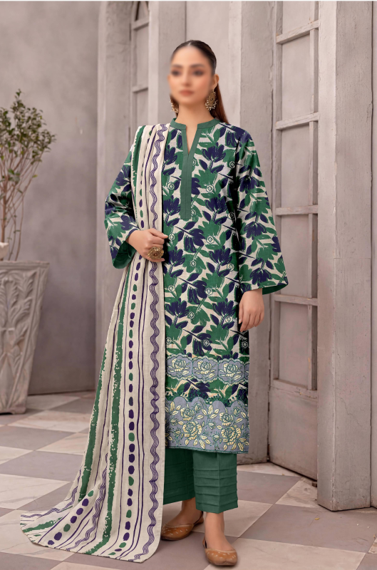 FANTAK ZYNC Vol 138 Digital Print Slub Lawn Embroidered 3Pcs Unstitched Suit