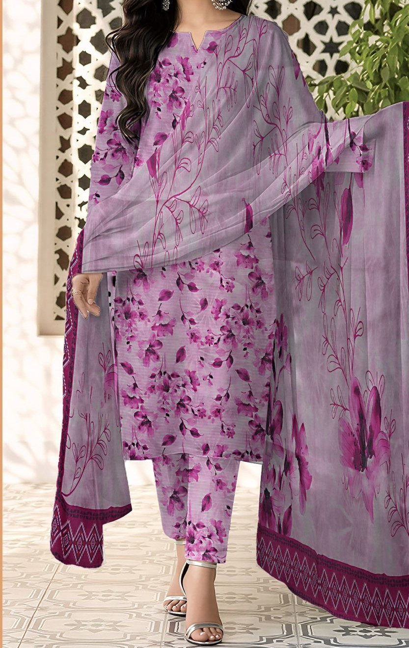 Sapphire | RPL Digital Lawn Bana Dora 3Pcs Suit – Printed Shirt with Voil Dupatta
