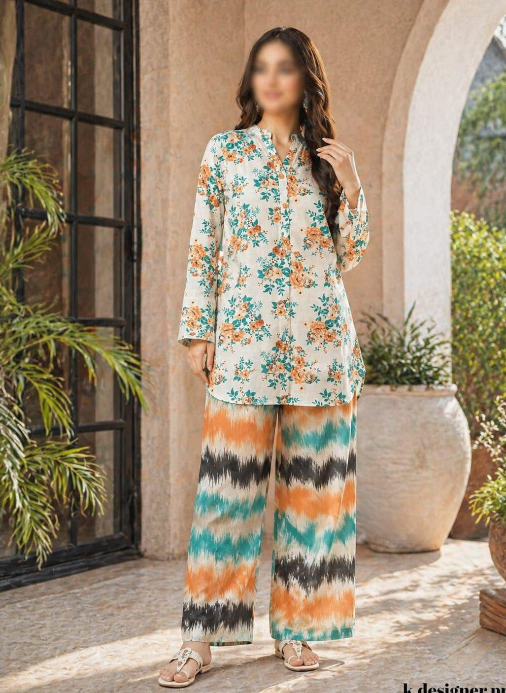 2PC Cotton Printed Co-Ord Set