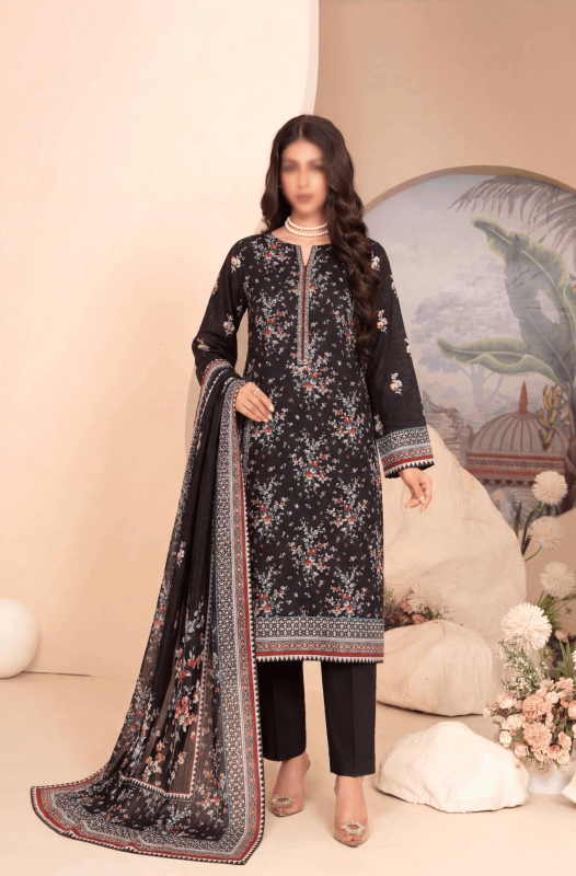 FANTAK Glow Vol 301 Digital Print Premium Lawn unstitched 3Pcs Suit