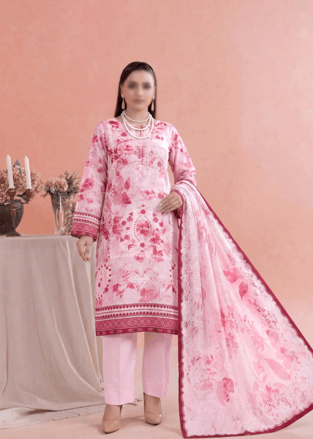 FANTAK DASTAK Vol .170 Digital Print Slub Lawn Embroidered Unstitched 3PC Suit