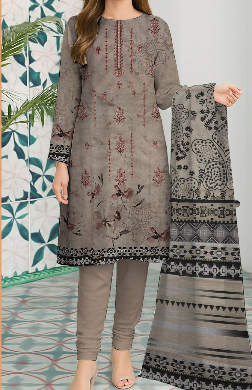 Bareeze | RPL Digital Lawn Bana Dora 3Pcs Suit – Embroidered Double Head Shirt