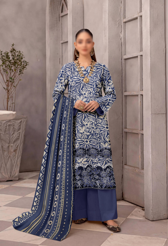 FANTAK ZYNC Vol 138 Digital Print Slub Lawn Embroidered 3Pcs Unstitched Suit