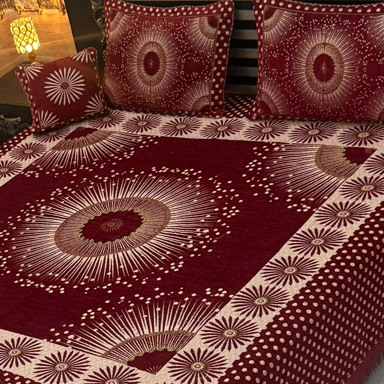 Velvet Jacquard Bedsheet Set (4PC) – King Size