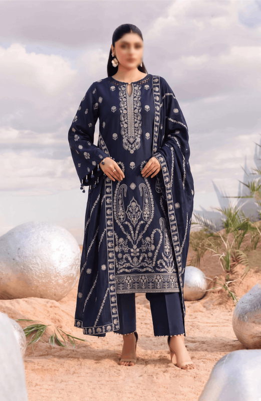 FANATK POLKI Vol 224 Luxury Slub Lawn Embroidered 3PC Suit