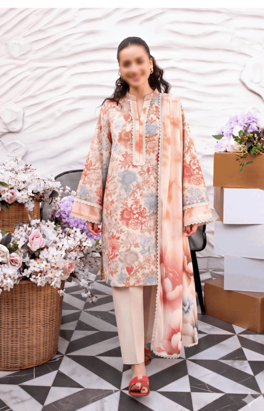 FANTAK ELEGANCE VOL 324 DIGITAL PRINT PREMIUM LAWN 3PCS BRANDED SUIT