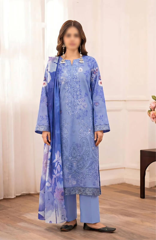 FANTAK RUBY Vol.308 Digital Print Premium Lawn Embroidered 3Pcs Unstitched Suit