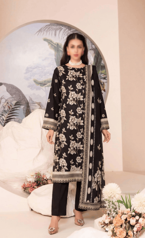 FANTAK Glow Vol 301 Digital Print Premium Lawn unstitched 3Pcs Suit
