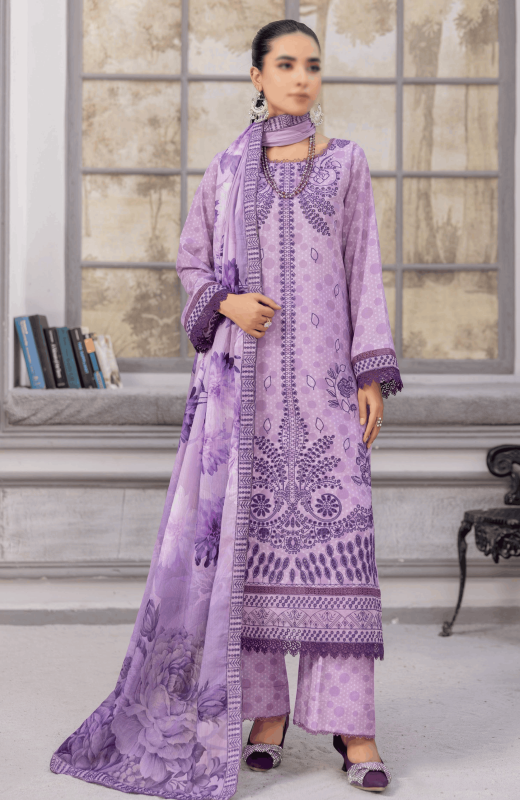 FANTAK BINDI VOL 193 DIGITAL PRINT PREMIUM LAWN EMBROIDERED UNSTICHTED 3PCS SUIT