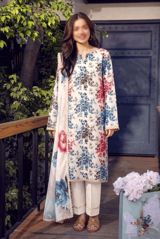 FANTAK ELEGANCE VOL 324 DIGITAL PRINT PREMIUM LAWN 3PCS BRANDED SUIT