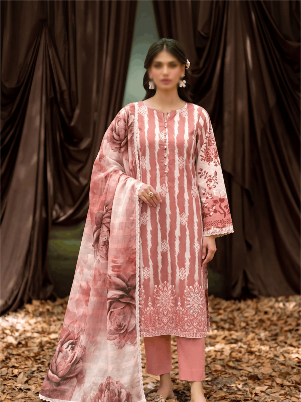 FANTAK PEARL VOL 303 DIGITAL PRINT PREMIUM LAWN EMBROIDED 3 Pcs Unstitched Suit