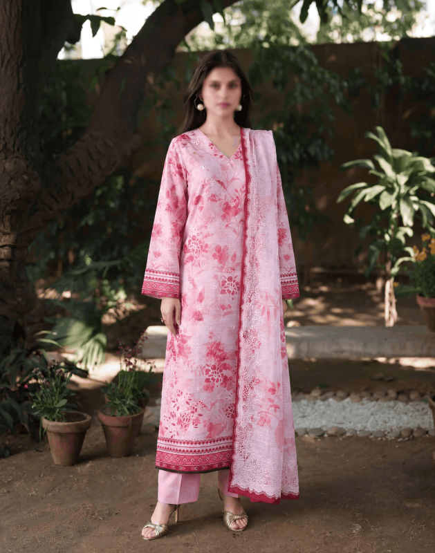 FANTAK ANDAAZ Vol 169 Digital Print Fancy Slub Lawn Embroidered unstitched 3PC suit