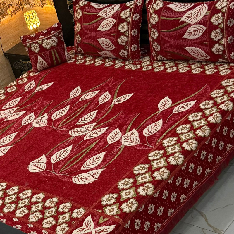 Velvet Jacquard Bedsheet Set (4PC) – King Size