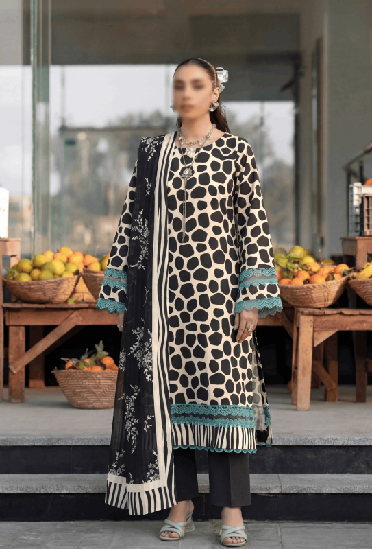 FANTAK Sapphire Vol 310 Digital Print Slub Lawn Unstitched 3Pcs Suit