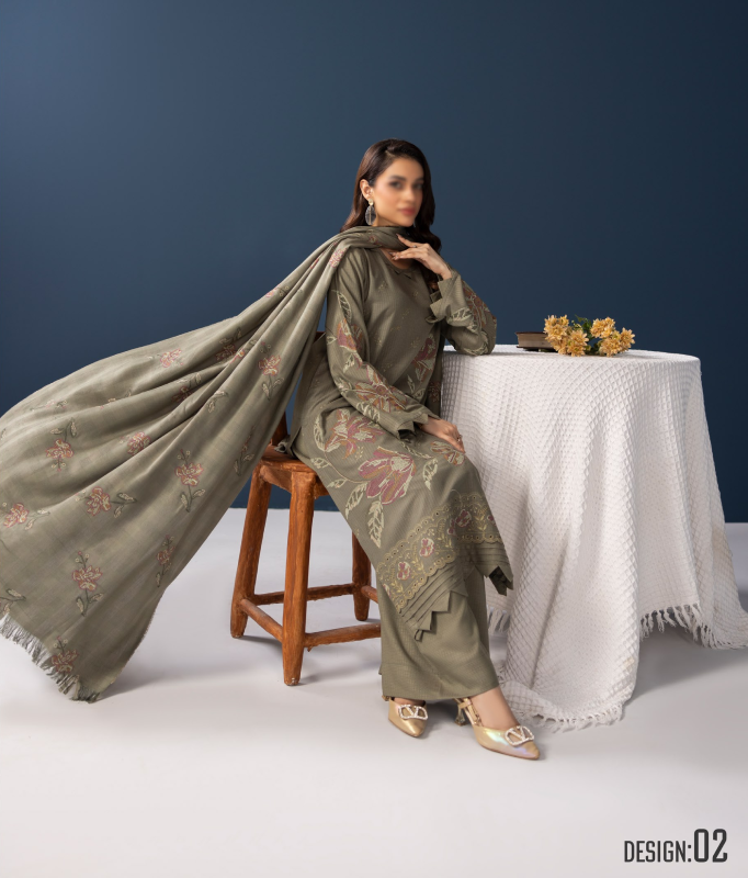 Fantak — ZIMAL Vol.01 | 3 Piece Luxury Peach Mono Zari Embroidered Suit